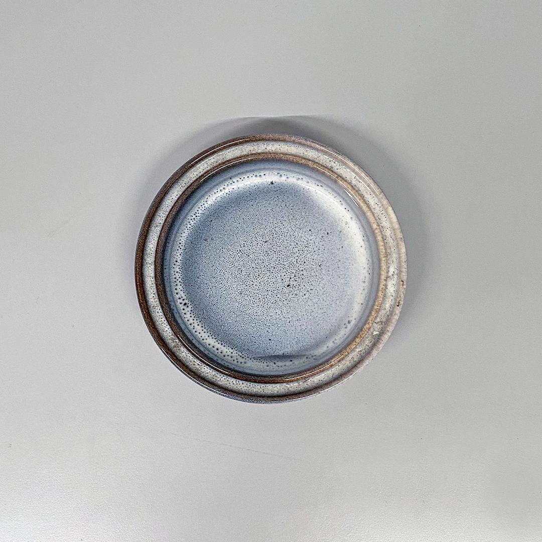 Italian Mid-Century Modern Gray Glazed Ceramic Ashtray by Bucci, 1960s In Good Condition For Sale In MIlano, IT