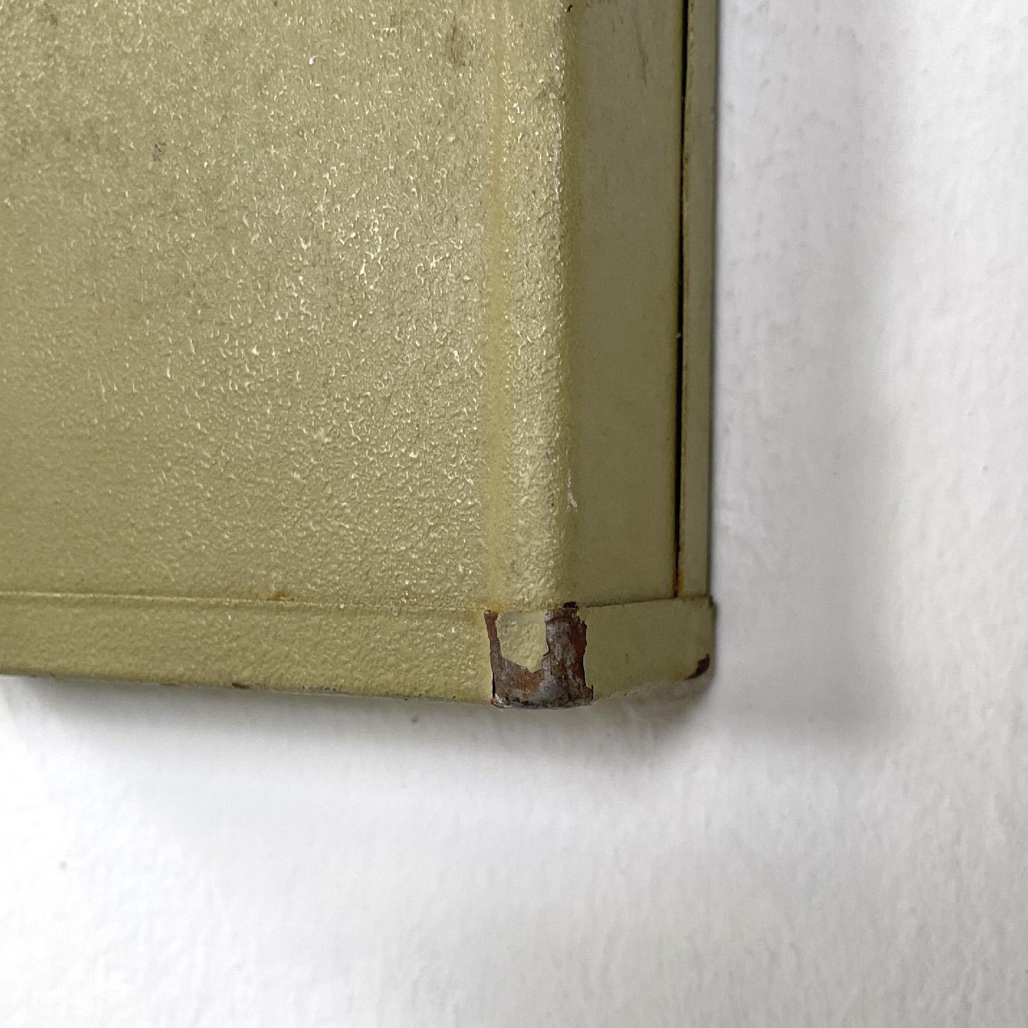 Italian mid-century modern gray metal wall filing cabinet card holder, 1960s 6