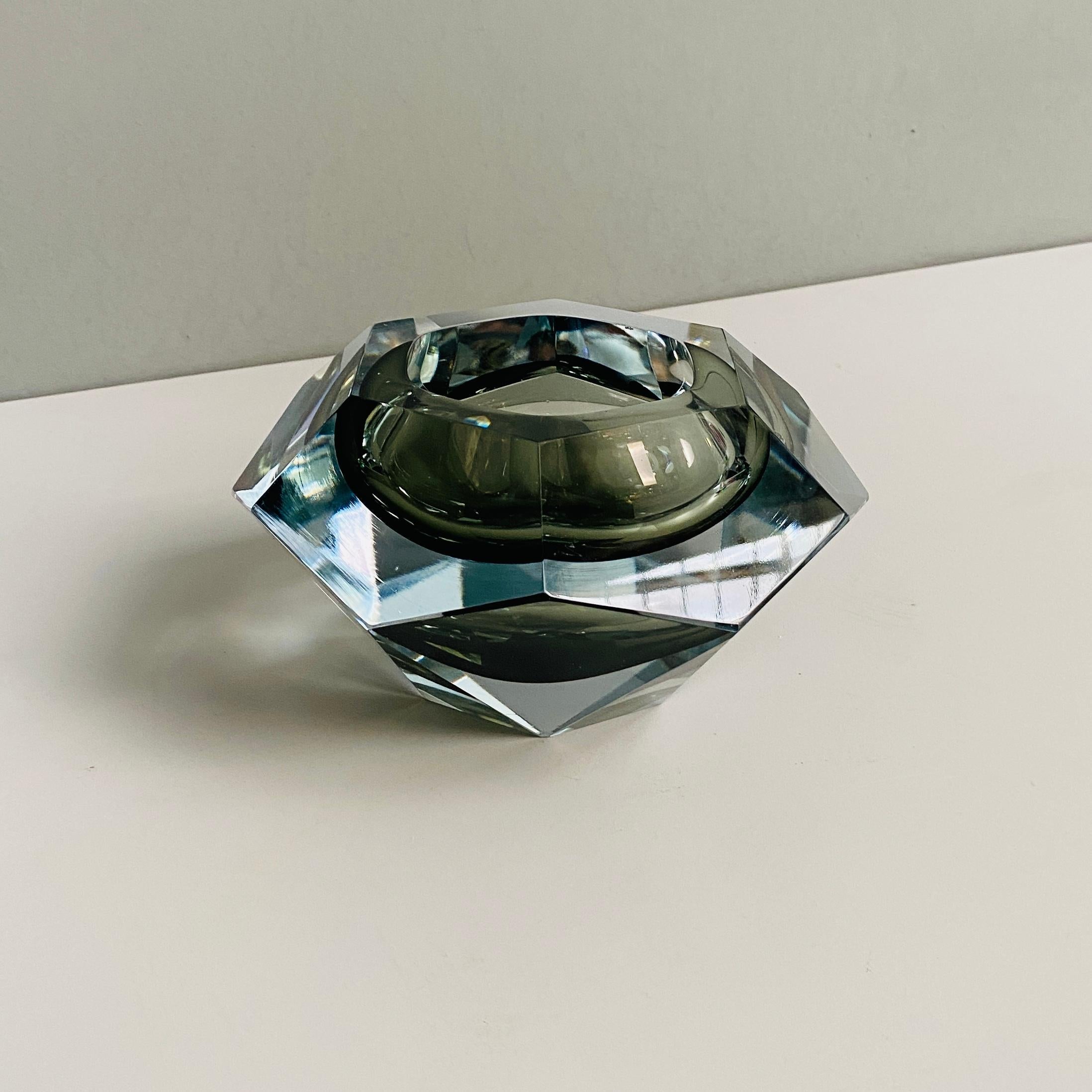 Italian Mid-Century Modern Gray Murano Glass Object Holder, 1970s 2