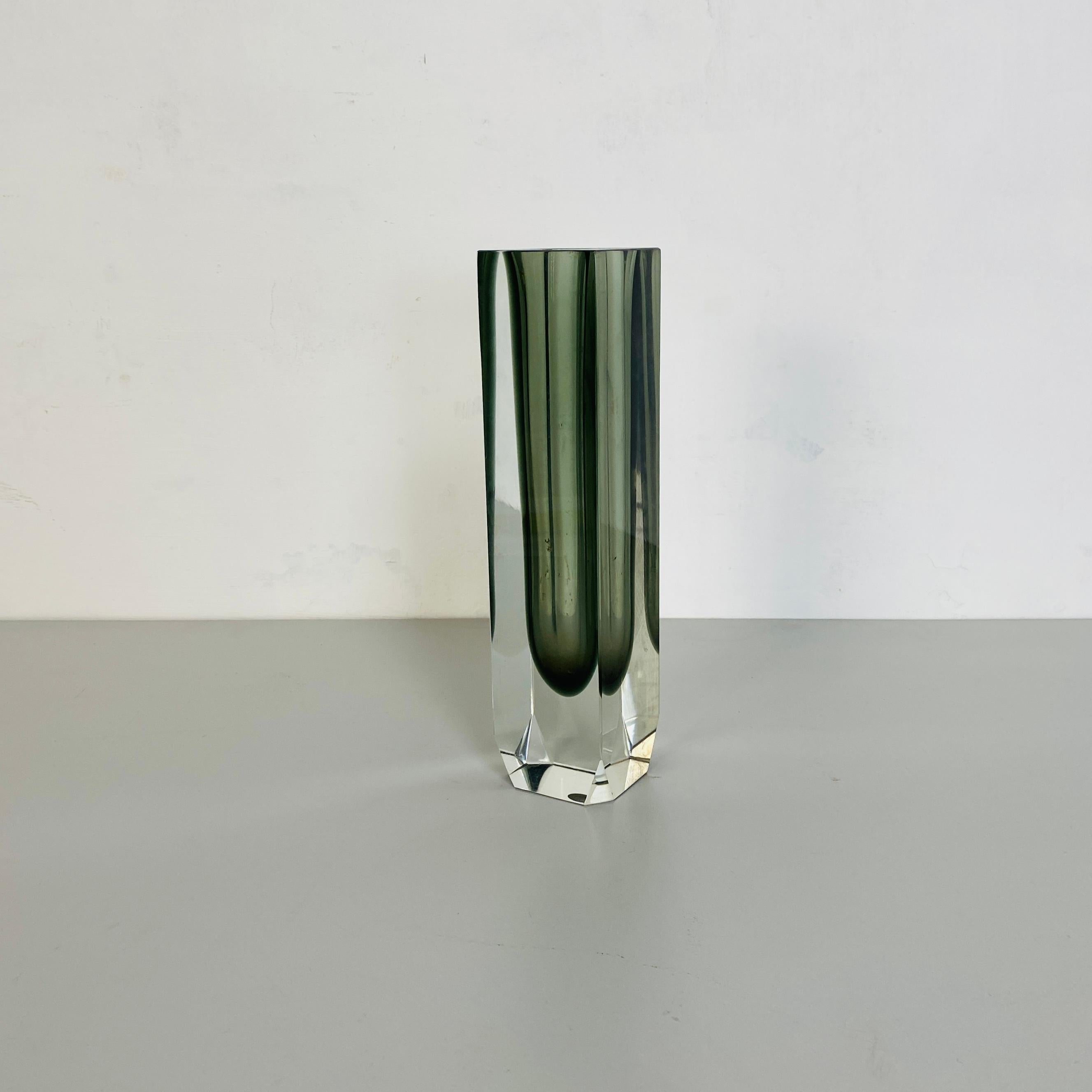 Italian Mid-Century Modern Grey Murano Glass Sommersi Series, 1960s In Good Condition For Sale In MIlano, IT