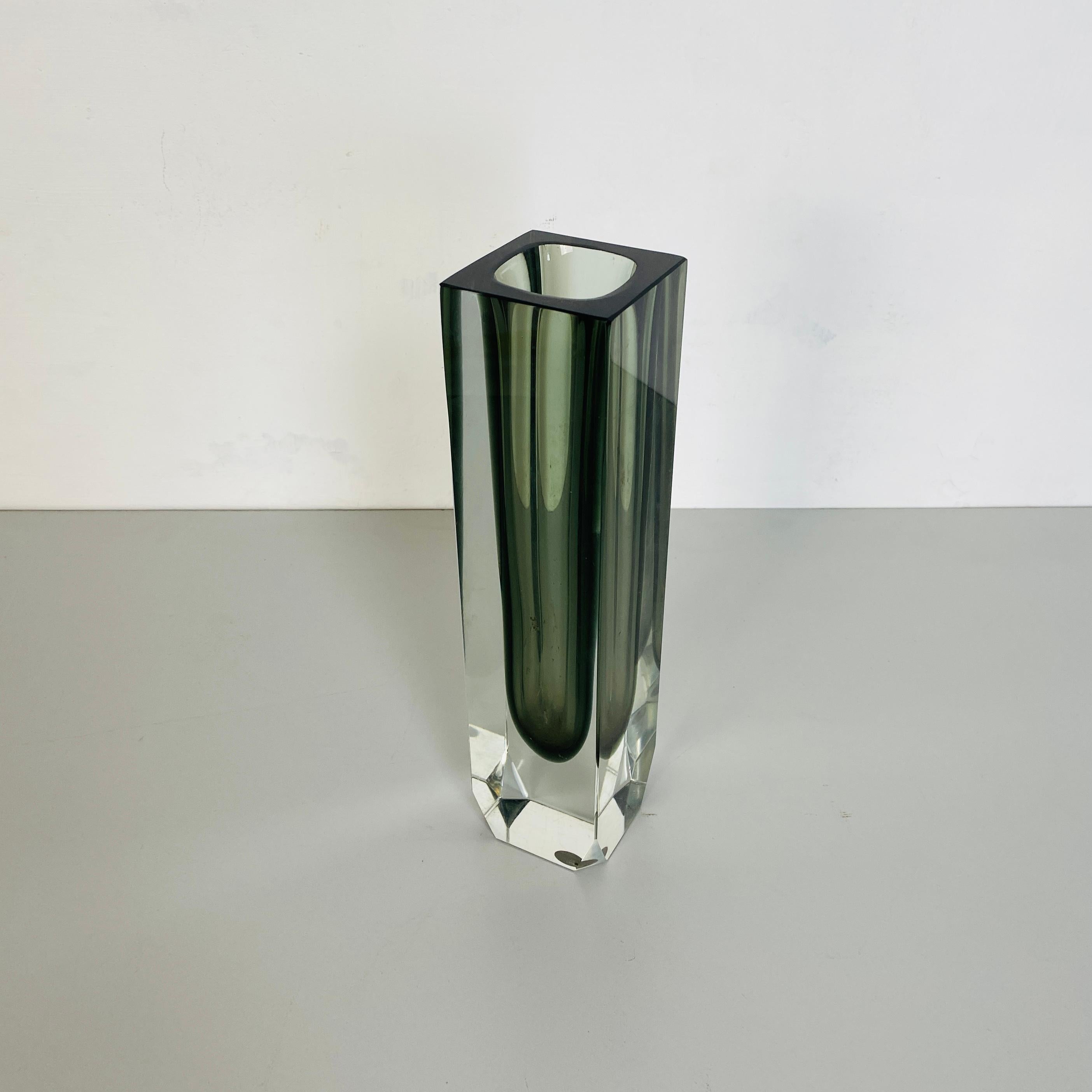 Italian Mid-Century Modern Grey Murano Glass Sommersi Series, 1960s For Sale 1