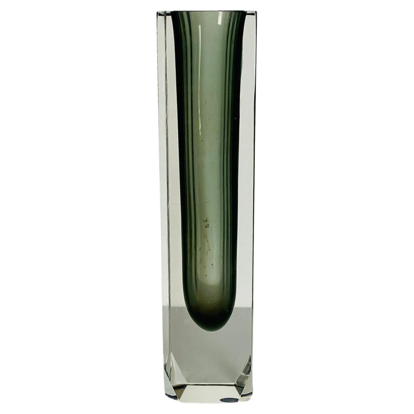 Italian Mid-Century Modern Grey Murano Glass Sommersi Series, 1960s For Sale