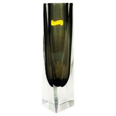 Italian mid-century modern Gray Murano glass vase, 1970s