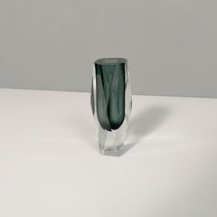 Italian Mid-Century Modern Gray Murano Glass Vase, 1970s