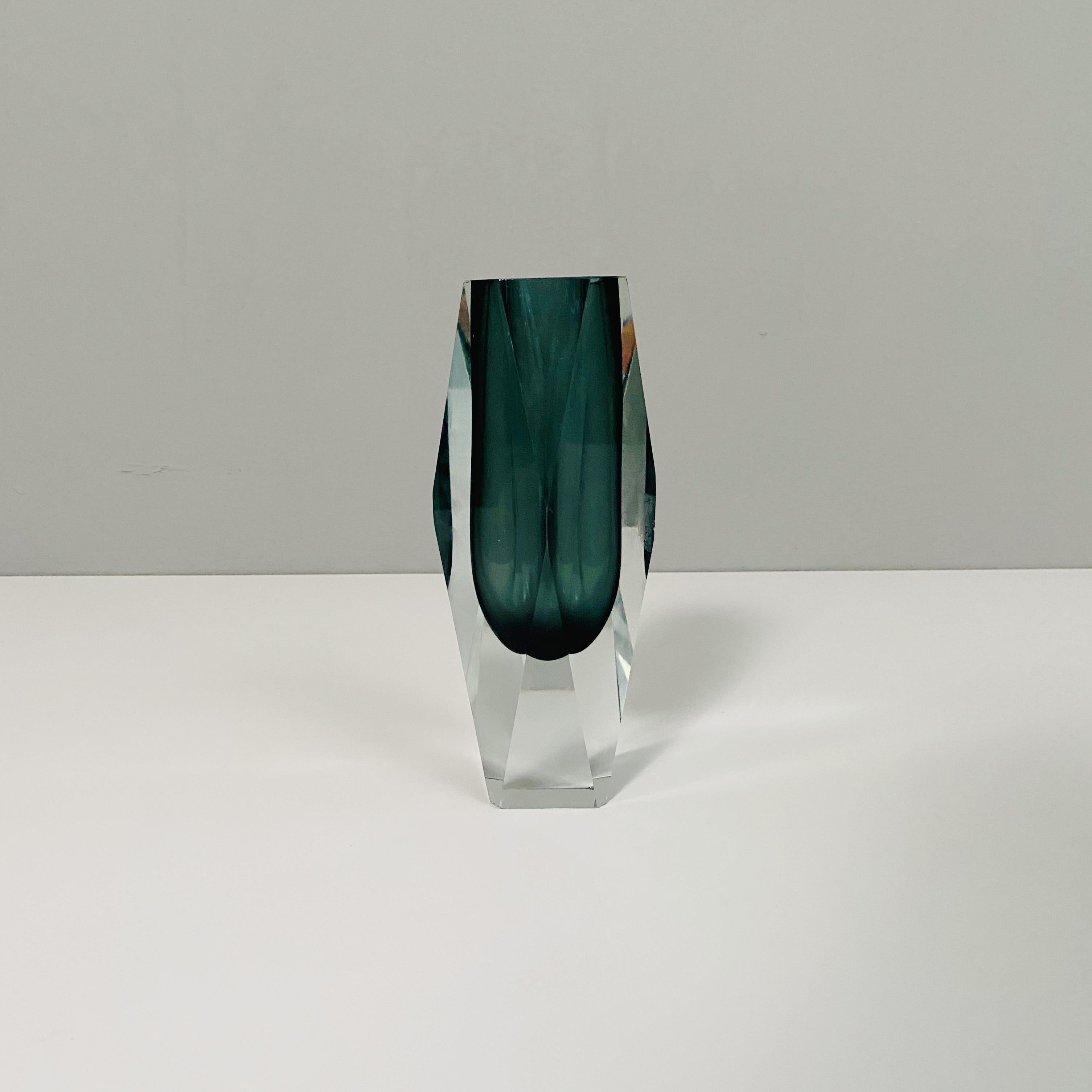 Italian Mid-Century Modern Gray Murano Glass Vase, 1970s For Sale 1