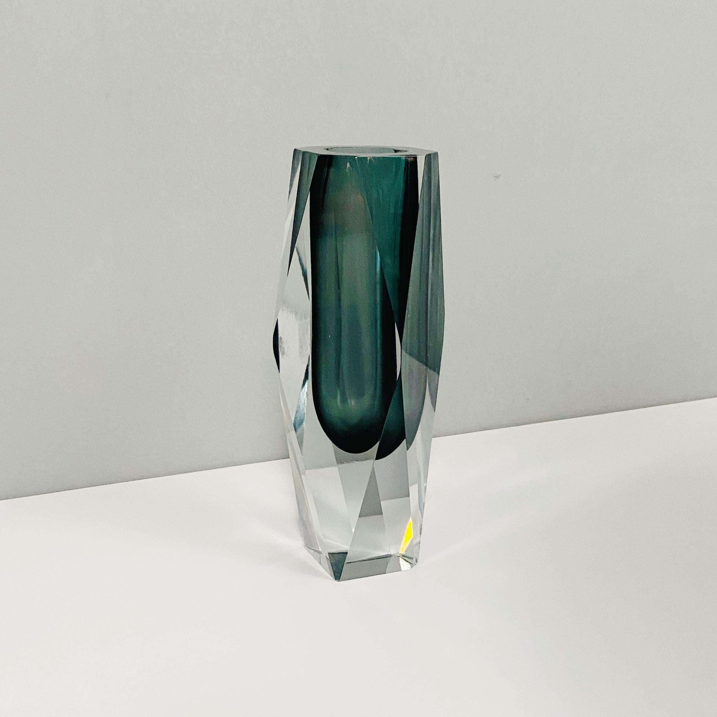 Italian Mid-Century Modern Gray Murano Glass Vase, 1970s For Sale 3