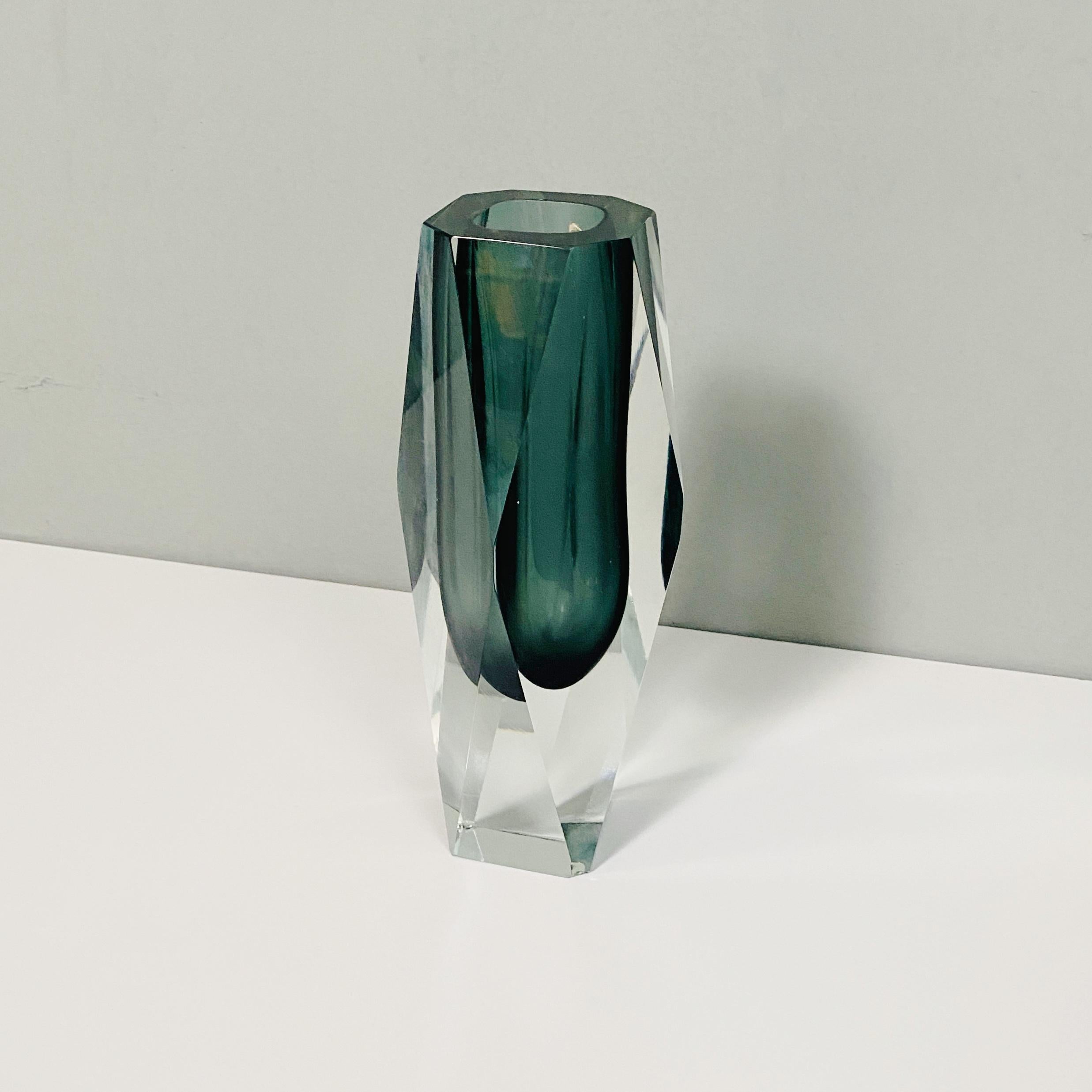 Italian Mid-Century Modern Gray Murano Glass Vase, 1970s For Sale 4