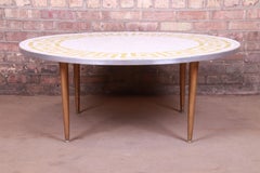 Italian Mid-Century Modern Greek Key Mosaic Tile Cocktail Table, circa 1950s