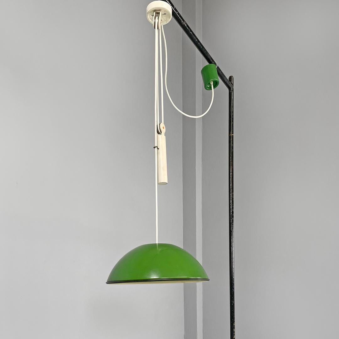 Italian mid-century modern green ceiling lamp Relemme Castiglioni for Flos 1960s In Fair Condition For Sale In MIlano, IT