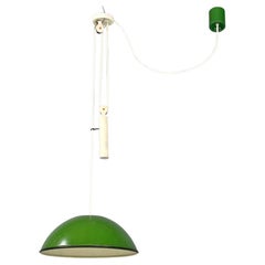 Retro Italian mid-century modern green ceiling lamp Relemme Castiglioni for Flos 1960s