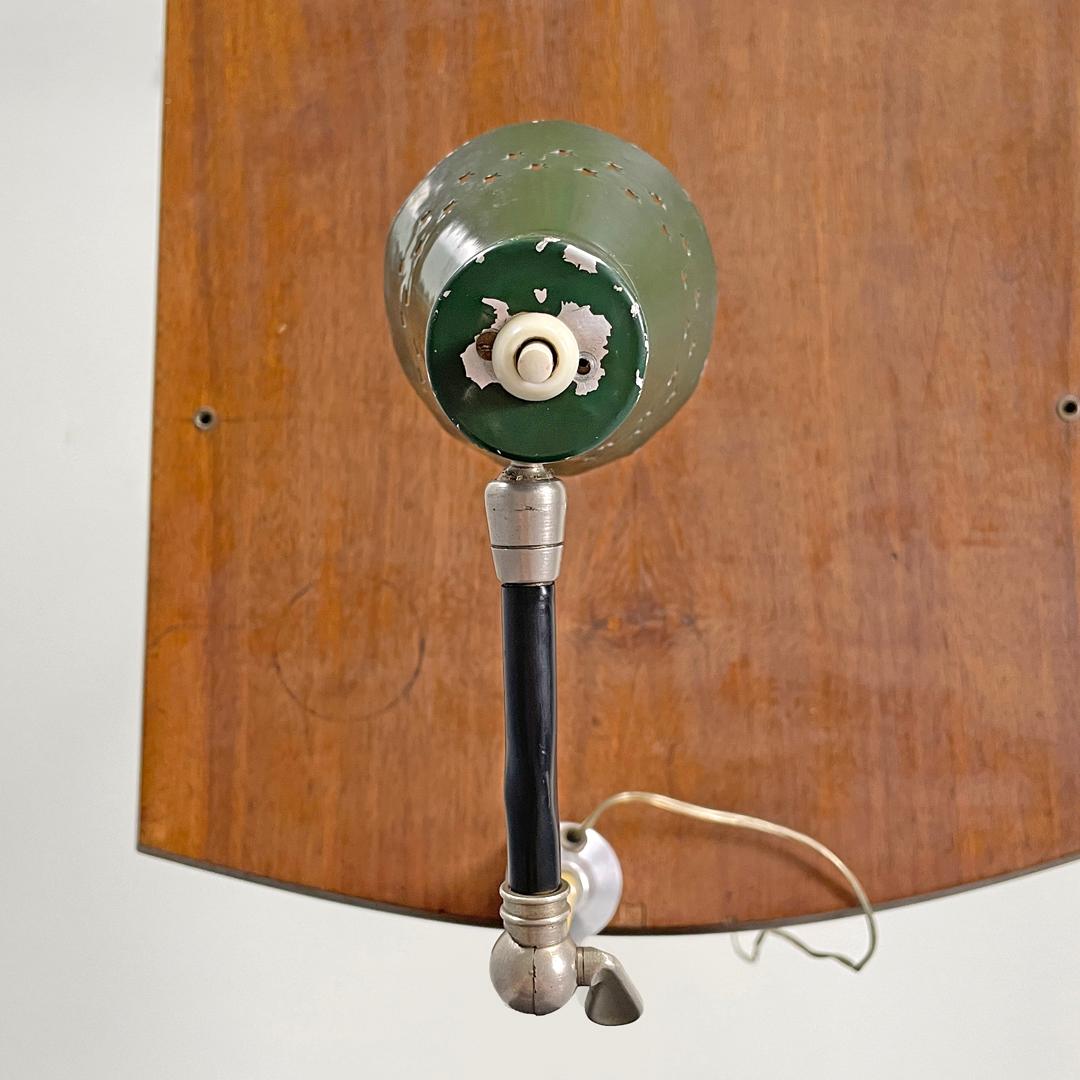 Italian mid-century modern green clamp table lamp with star holes , 1950s 4