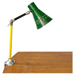 Italian mid-century modern green clamp table lamp with star holes , 1950s