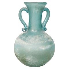 Retro Italian Mid-Century Modern Green Glass Amphora, 1960s