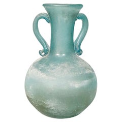 Italian Mid-Century Modern Green Glass Amphora, 1960s