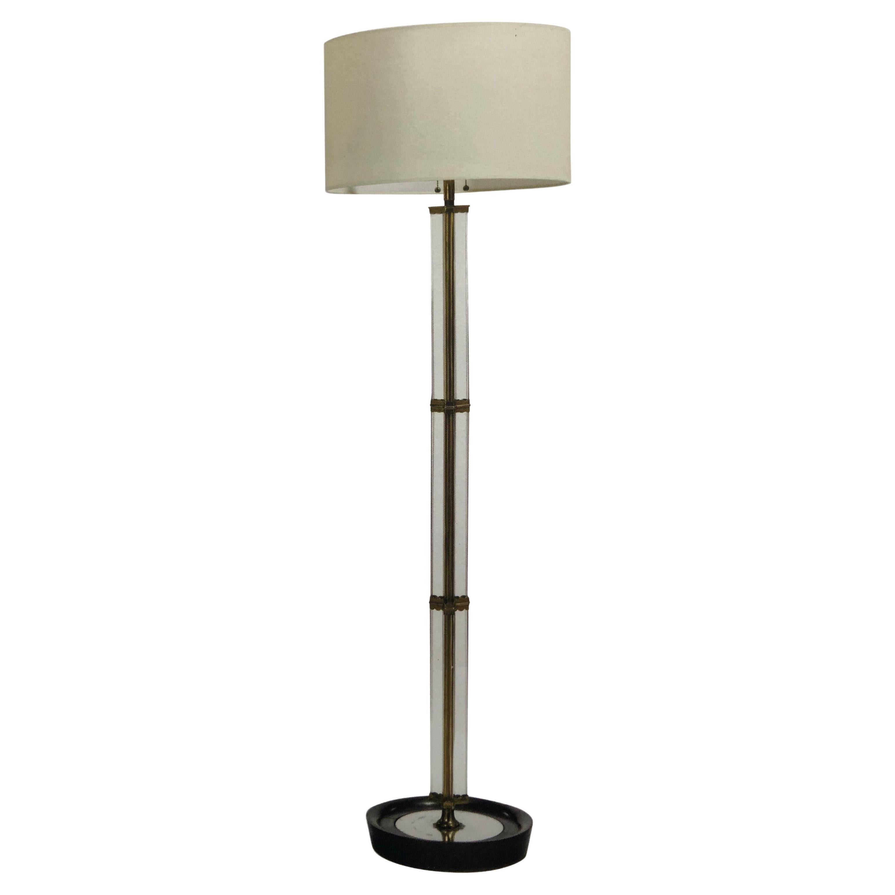 Italienische Mid-Century-Modern-Stehlampe aus grünem Glas von Fontana Arte, 1930