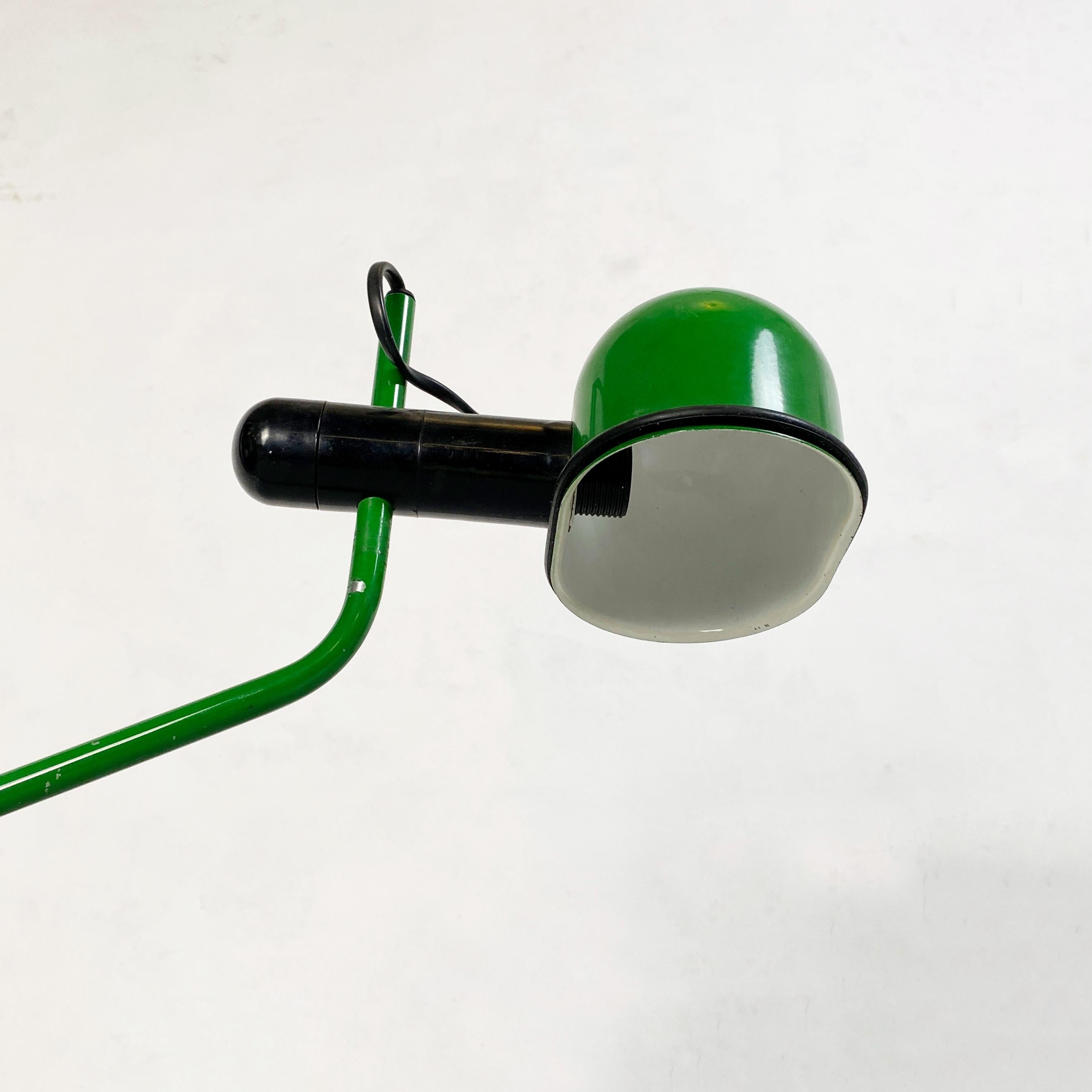 Late 20th Century Italian Mid-Century Modern Green Metal Clamp-On Table Lamp, 1980s For Sale