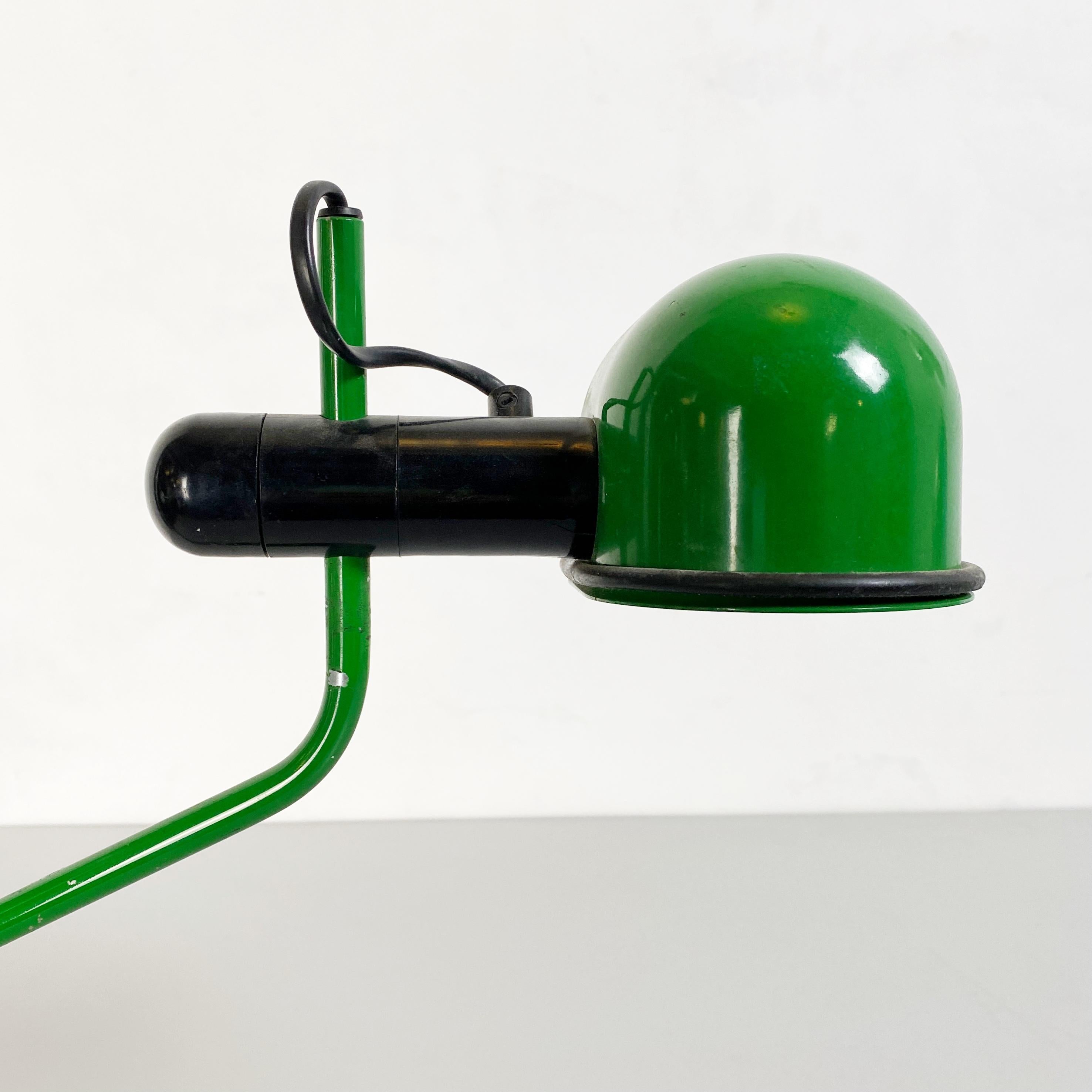 Italian Mid-Century Modern Green Metal Clamp-On Table Lamp, 1980s For Sale 2