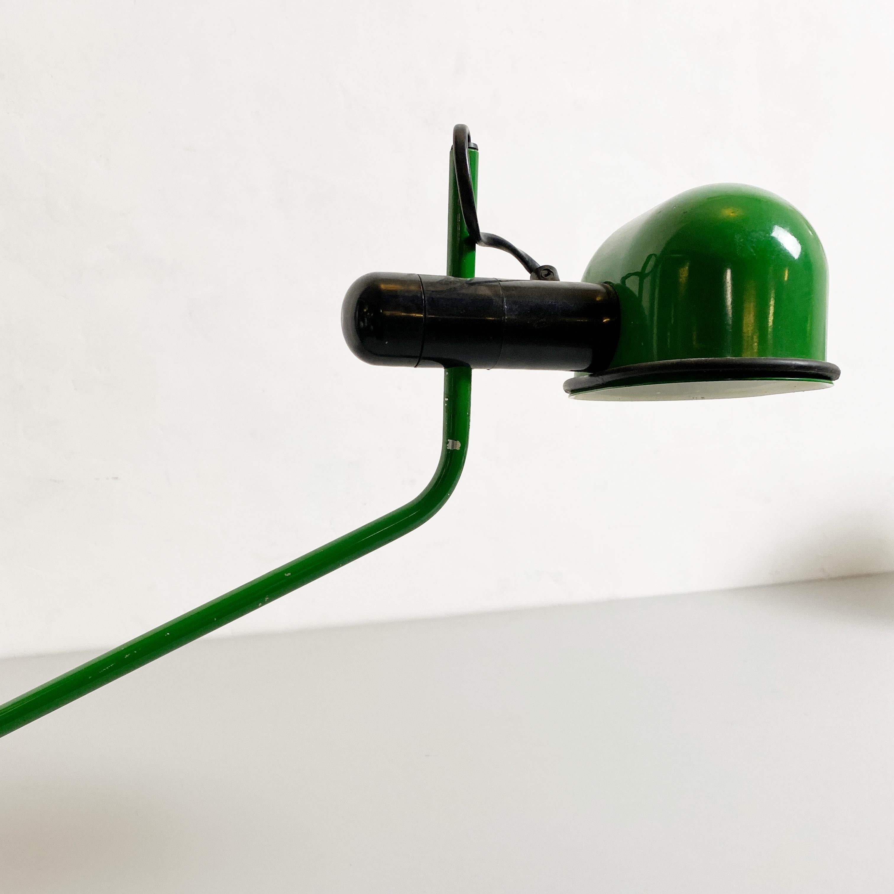 Italian Mid-Century Modern Green Metal Clamp-On Table Lamp, 1980s For Sale 3