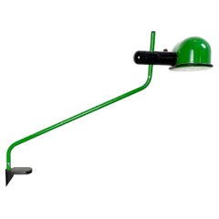 Italian Mid-Century Modern Green Metal Clamp-On Table Lamp, 1980s