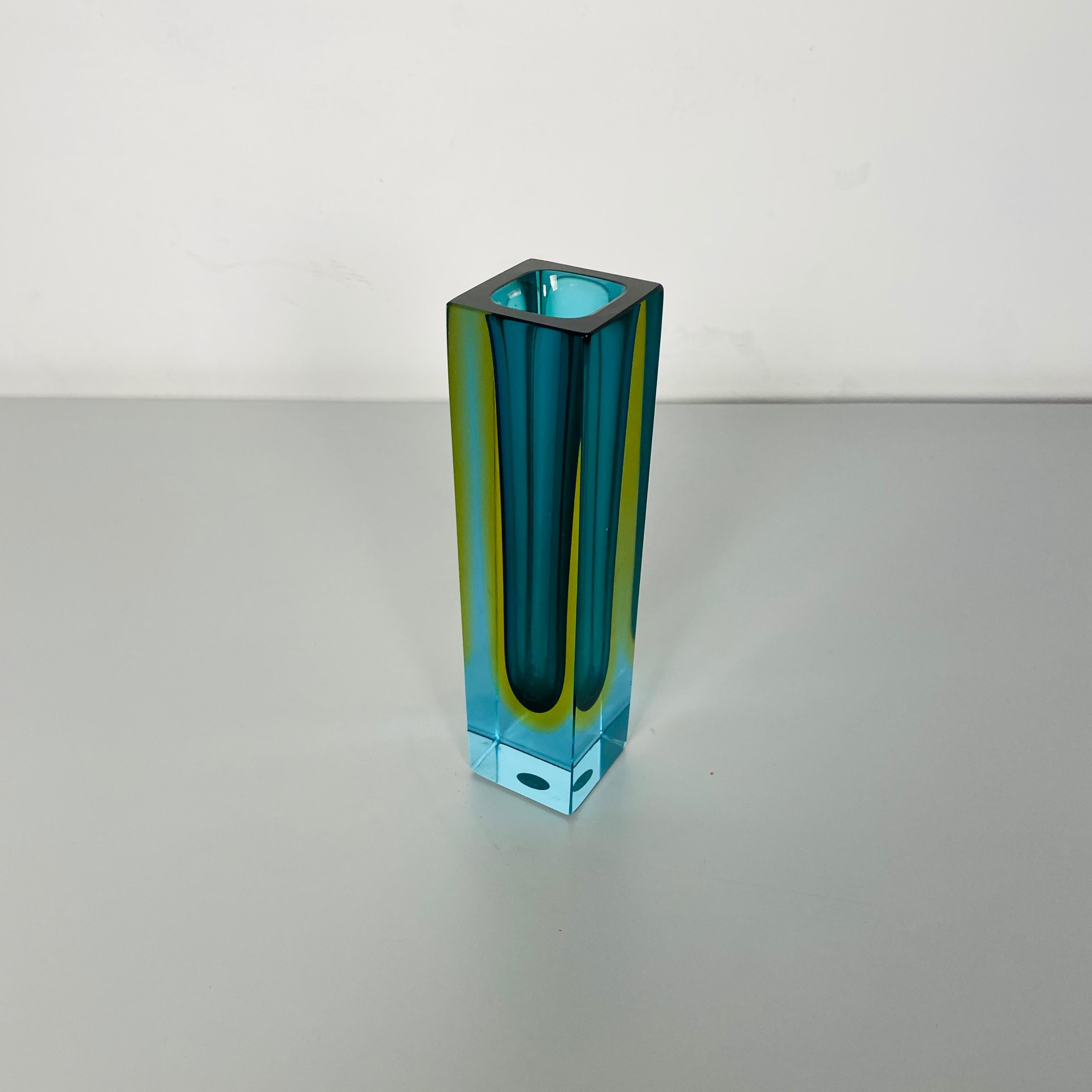 Italian Mid-Century Modern Green Murano Glass from Sommersi Series, 1970s 1