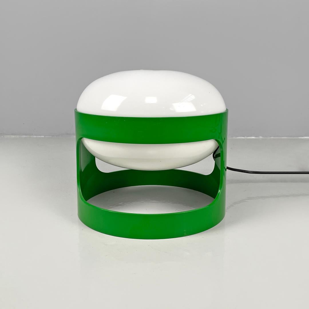 Italian mid-century modern green plastic table lamp KD27 Colombo Kartell, 1960s 1