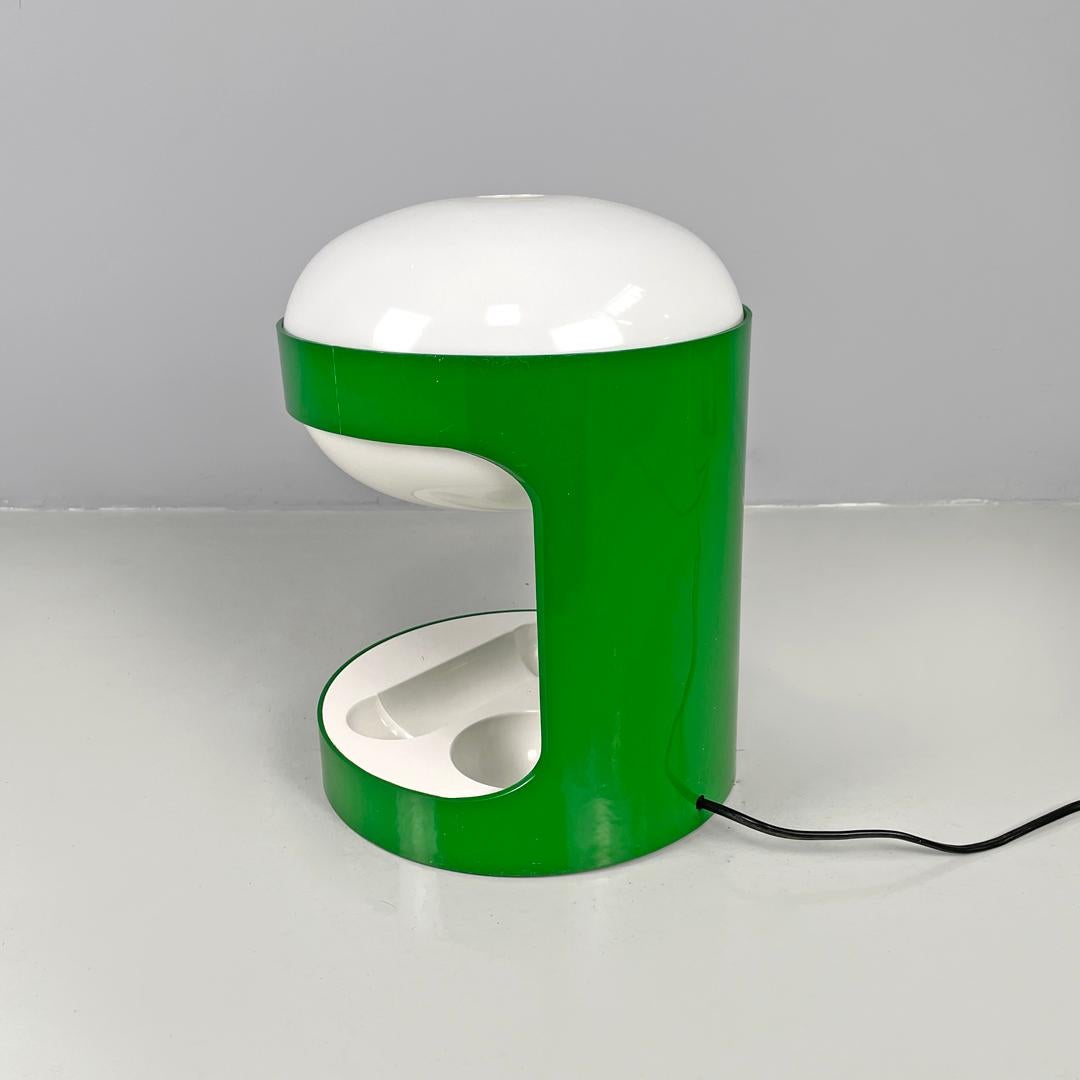 Italian mid-century modern green plastic table lamp KD29 Colombo Kartell, 1960s 2