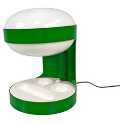 Italian mid-century modern green plastic table lamp KD29 Colombo Kartell, 1960s