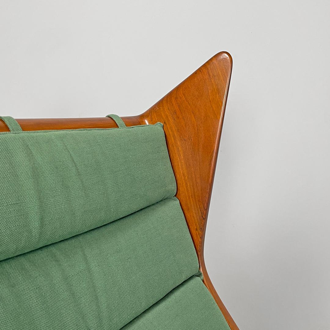 Italian mid-century modern green rocking chair 572 Studio Tecnico Cassina, 1950s For Sale 6