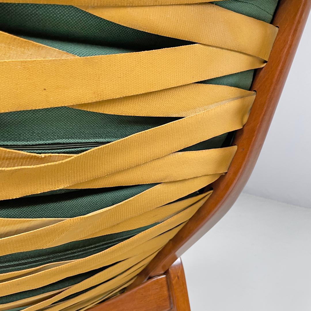 Italian mid-century modern green rocking chair 572 Studio Tecnico Cassina, 1950s For Sale 9
