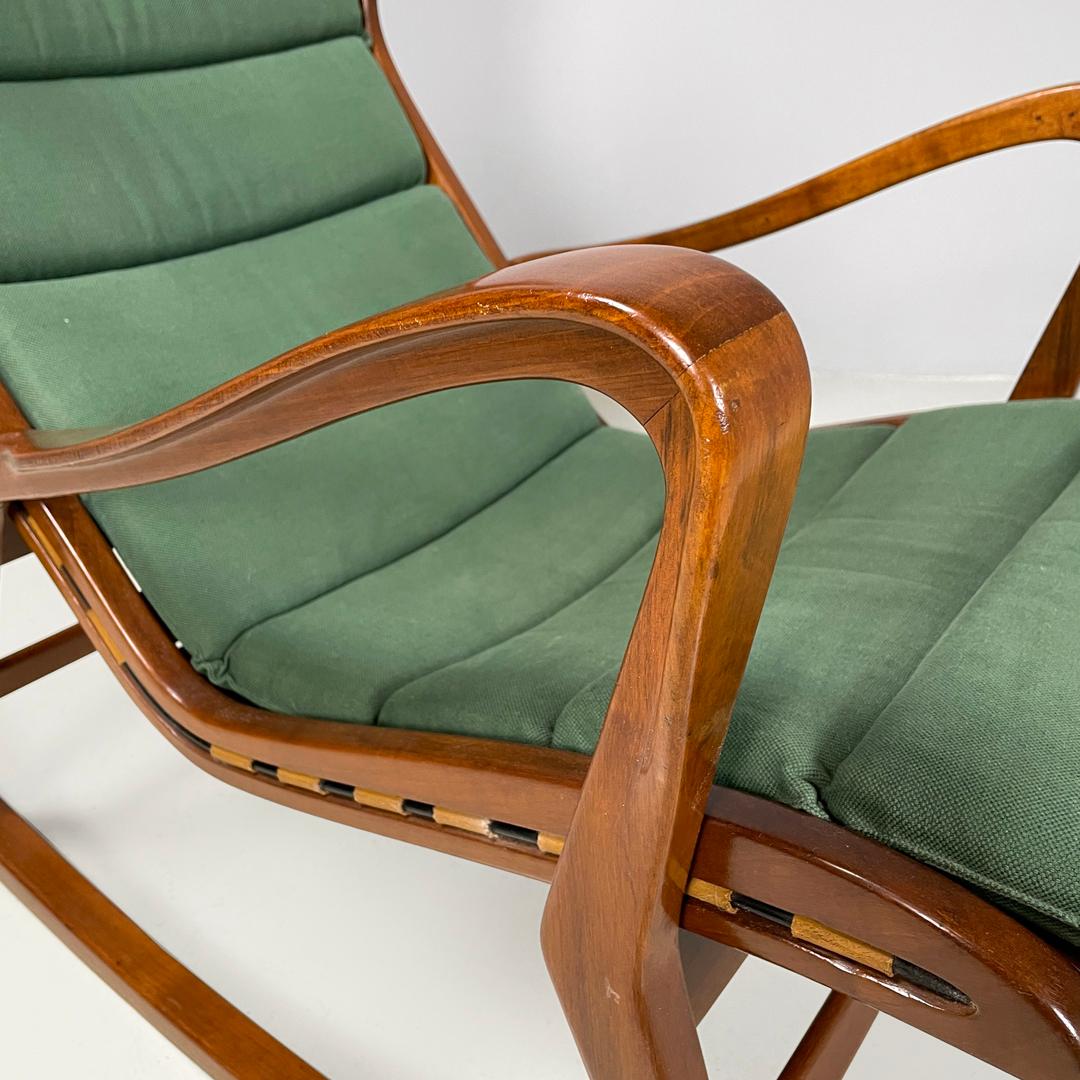 Italian mid-century modern green rocking chair 572 Studio Tecnico Cassina, 1950s For Sale 11