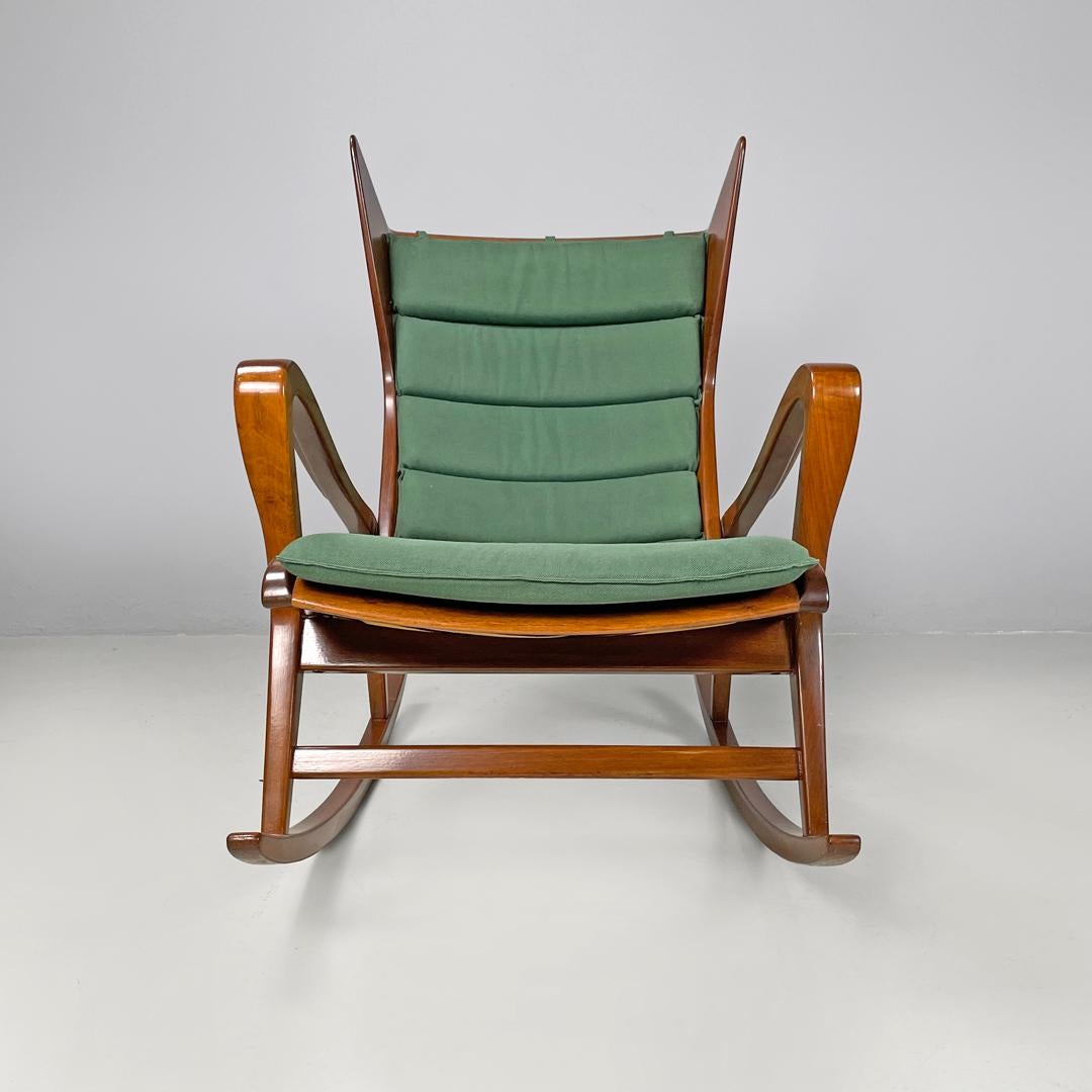 Mid-Century Modern Italian mid-century modern green rocking chair 572 Studio Tecnico Cassina, 1950s For Sale