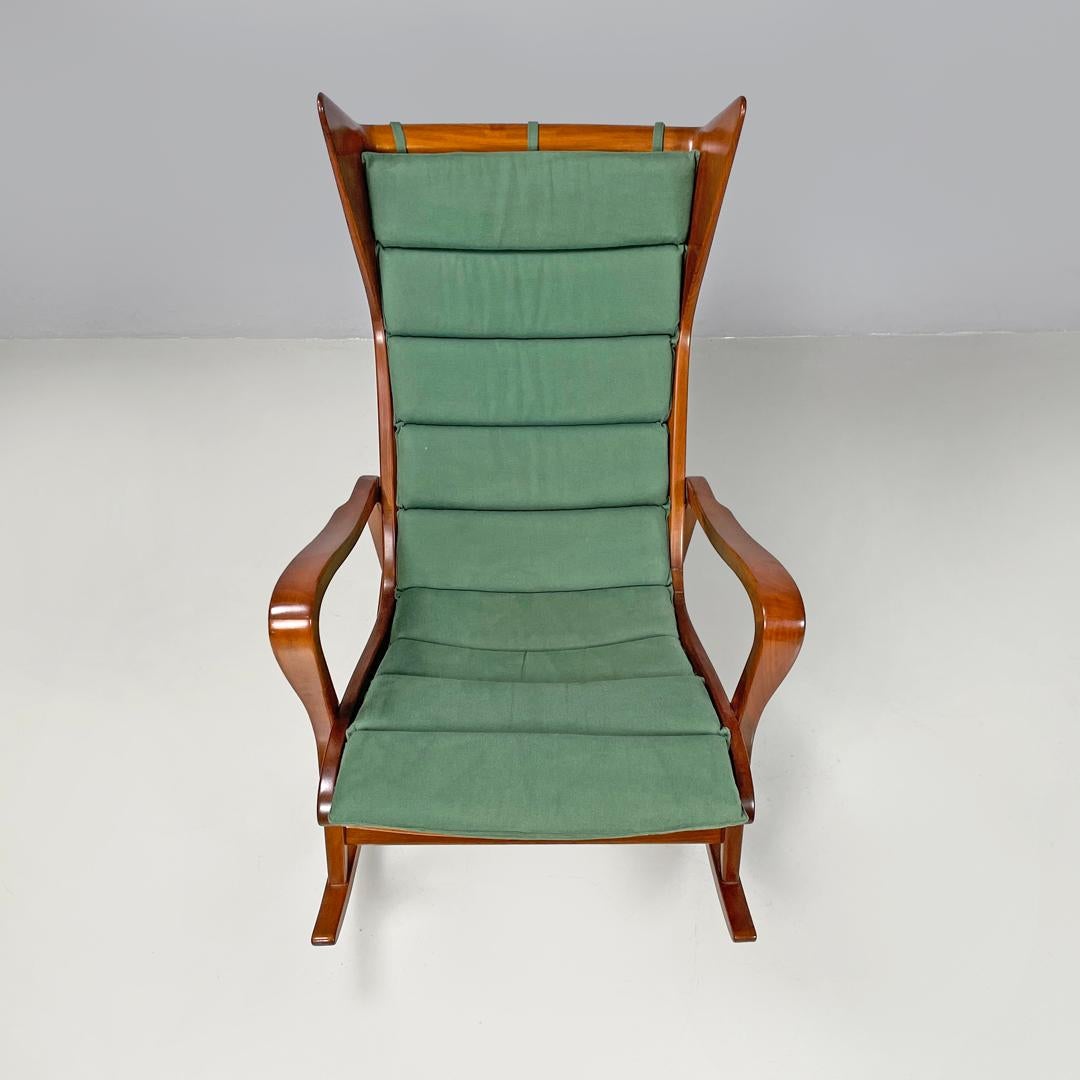 Italian mid-century modern green rocking chair 572 Studio Tecnico Cassina, 1950s For Sale 2