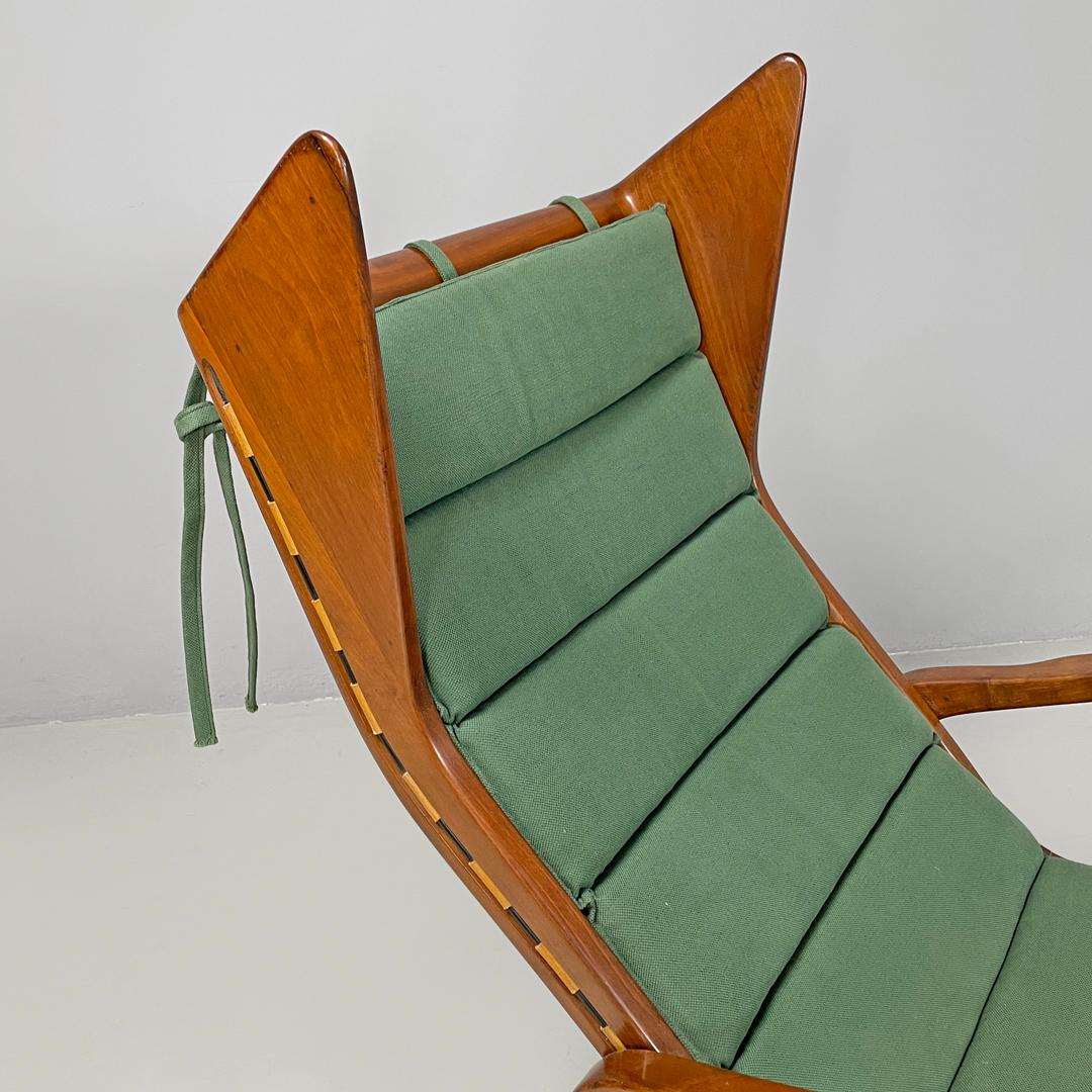 Italian mid-century modern green rocking chair 572 Studio Tecnico Cassina, 1950s For Sale 3