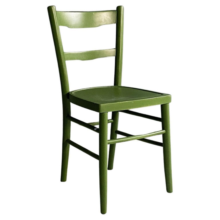 Italian Mid-Century Modern Green Wood Chair Old Milano Model, 1940s For  Sale at 1stDibs