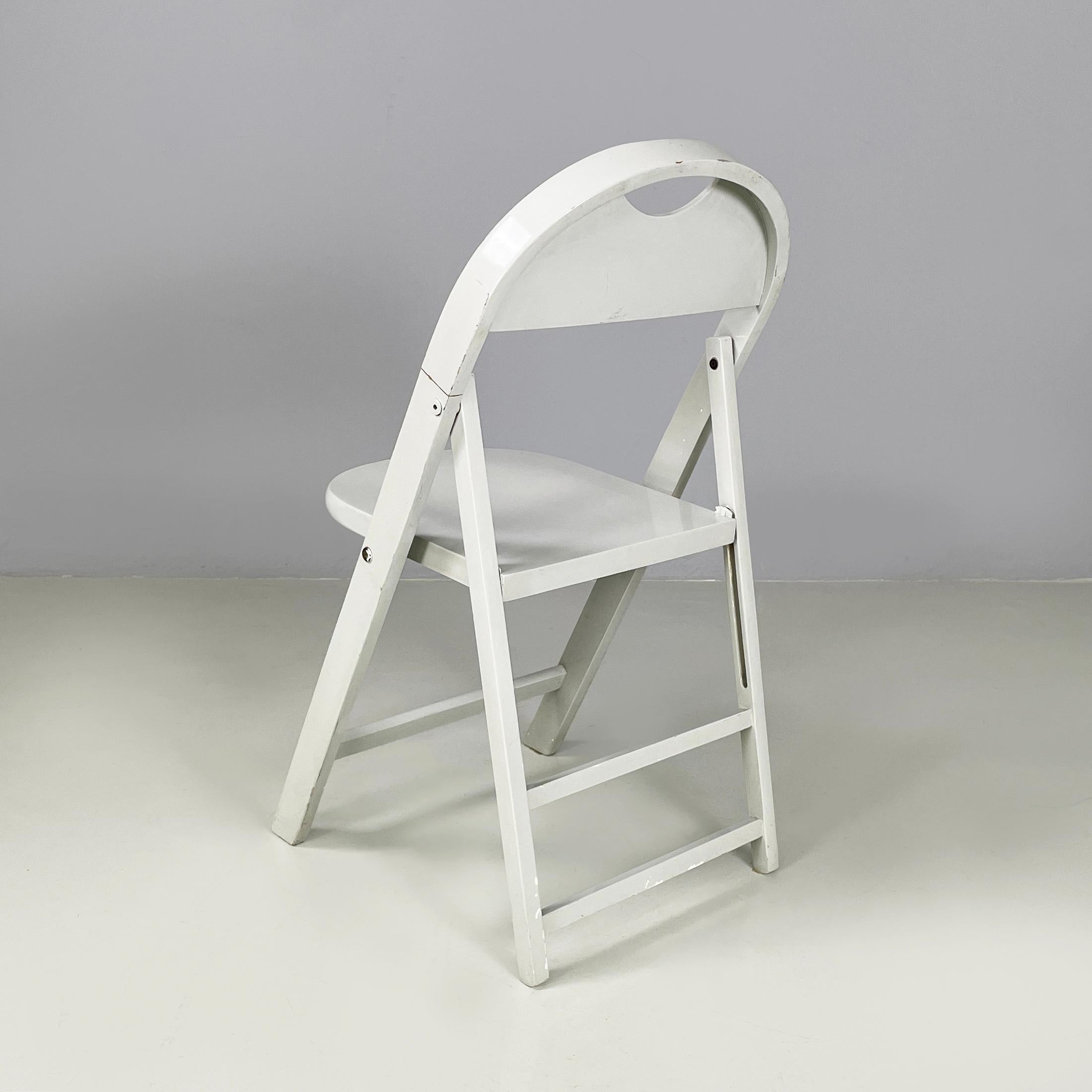 Italiano Sedia pieghevole italiana di metà secolo in legno grigio Tric di Castiglioni, anni '60 in vendita