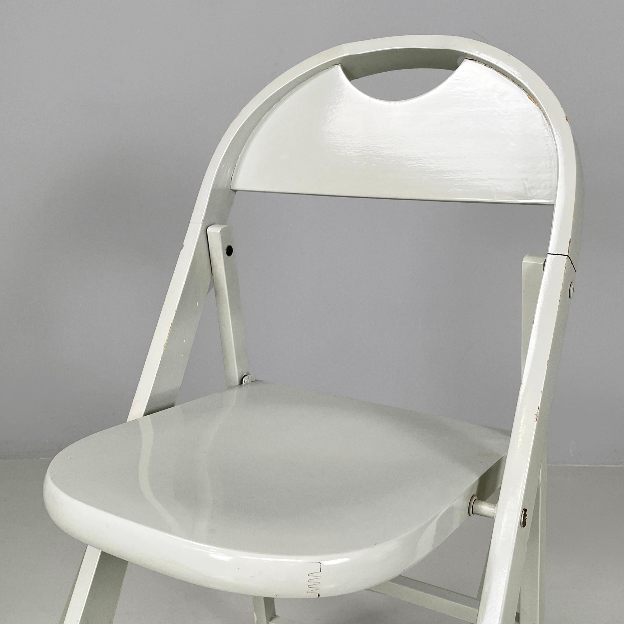 Legno Sedia pieghevole italiana di metà secolo in legno grigio Tric di Castiglioni, anni '60 in vendita