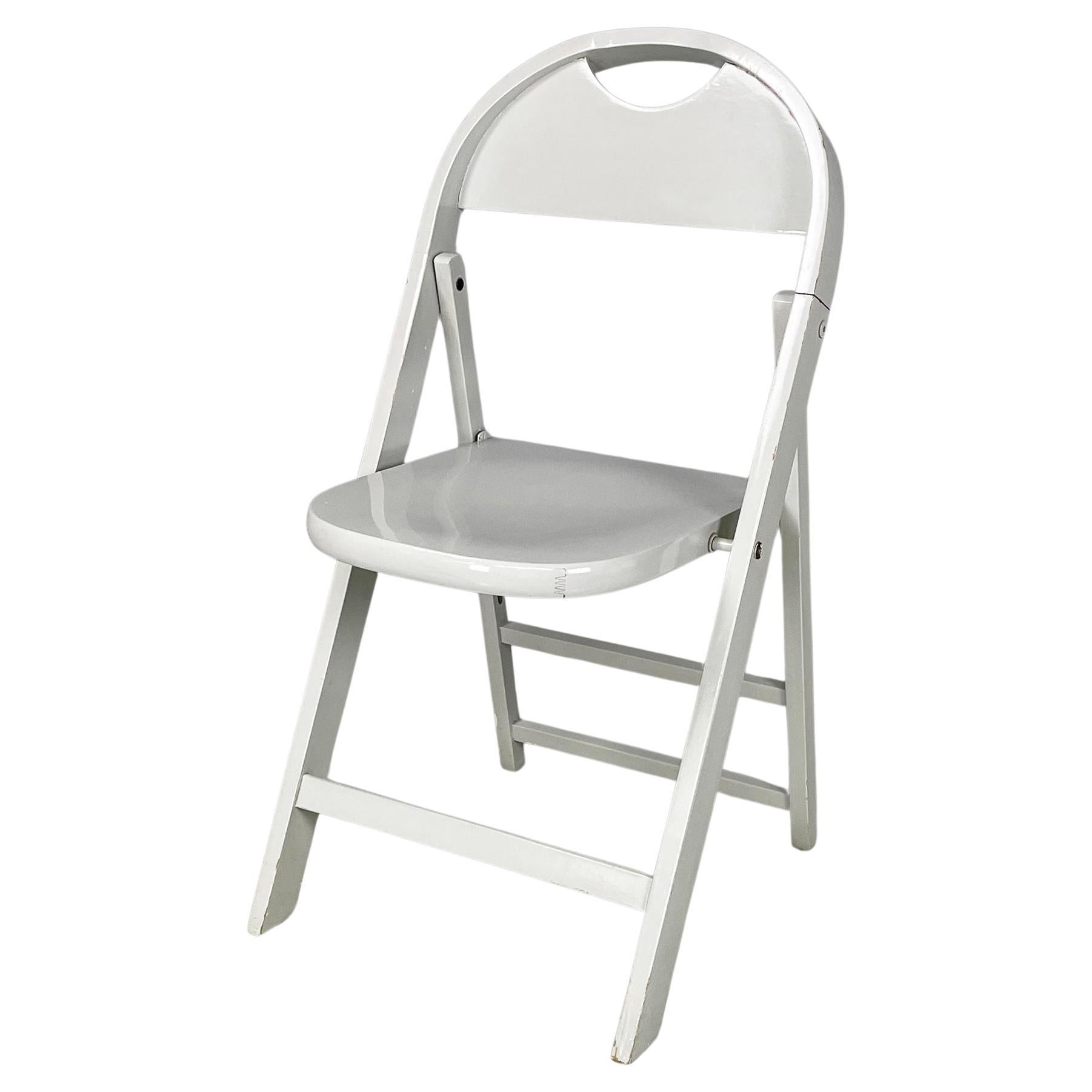 Sedia pieghevole italiana di metà secolo in legno grigio Tric di Castiglioni, anni '60