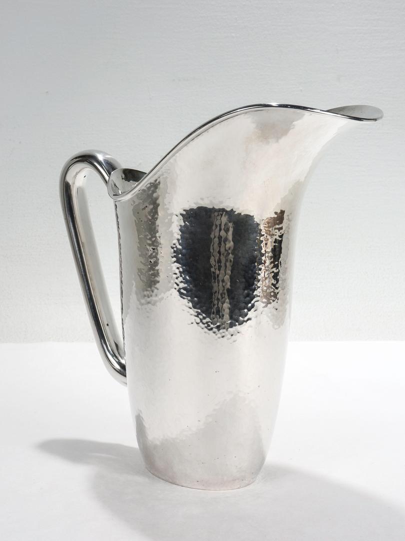 Italian Mid-Century Modern Hand-Hammered. 800 Silver Water or Cocktail Pitcher 6