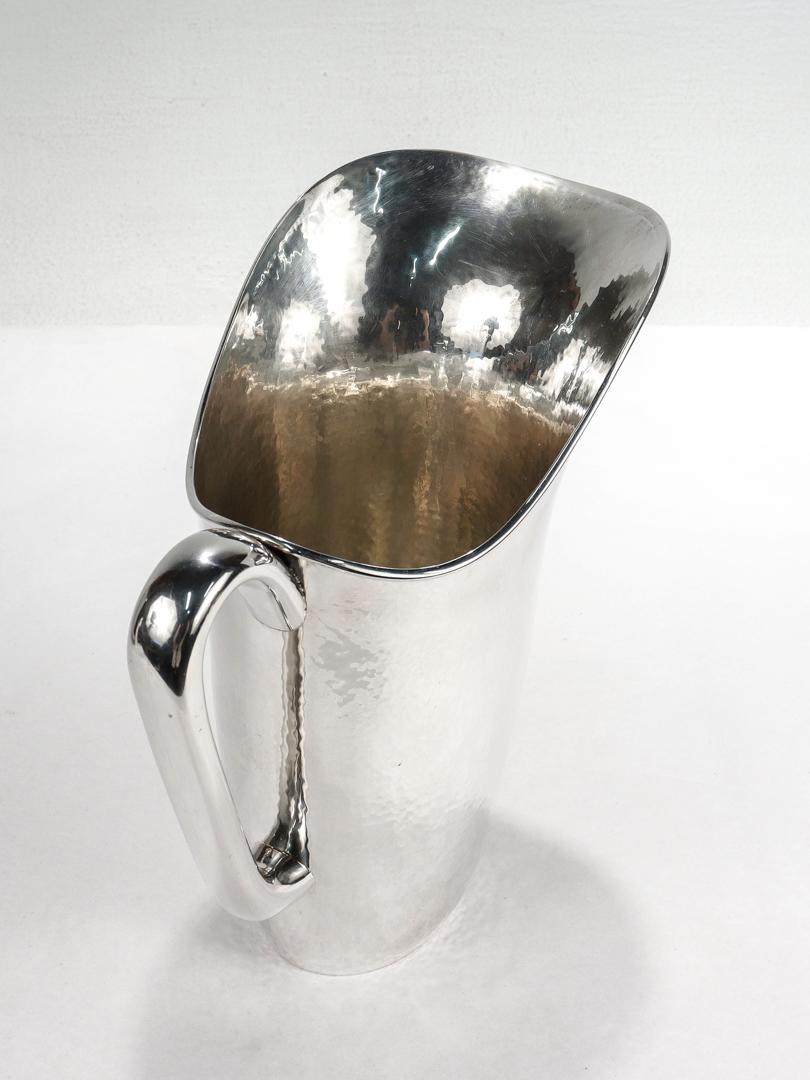 Italian Mid-Century Modern Hand-Hammered. 800 Silver Water or Cocktail Pitcher 9