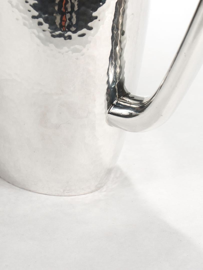 Italian Mid-Century Modern Hand-Hammered. 800 Silver Water or Cocktail Pitcher 1