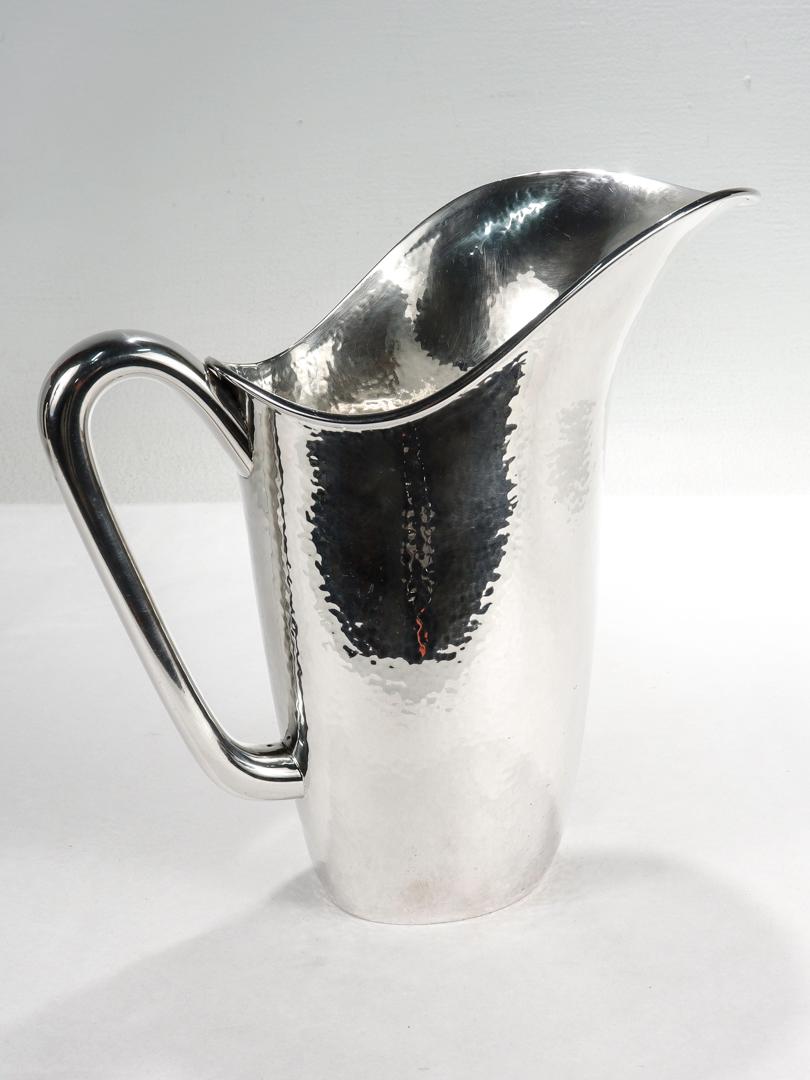 Italian Mid-Century Modern Hand-Hammered. 800 Silver Water or Cocktail Pitcher 4