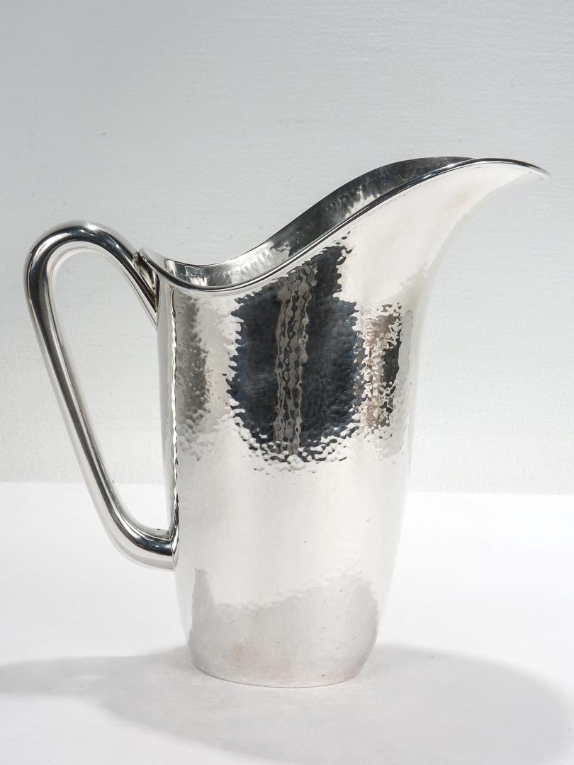 Italian Mid-Century Modern Hand-Hammered. 800 Silver Water or Cocktail Pitcher 5