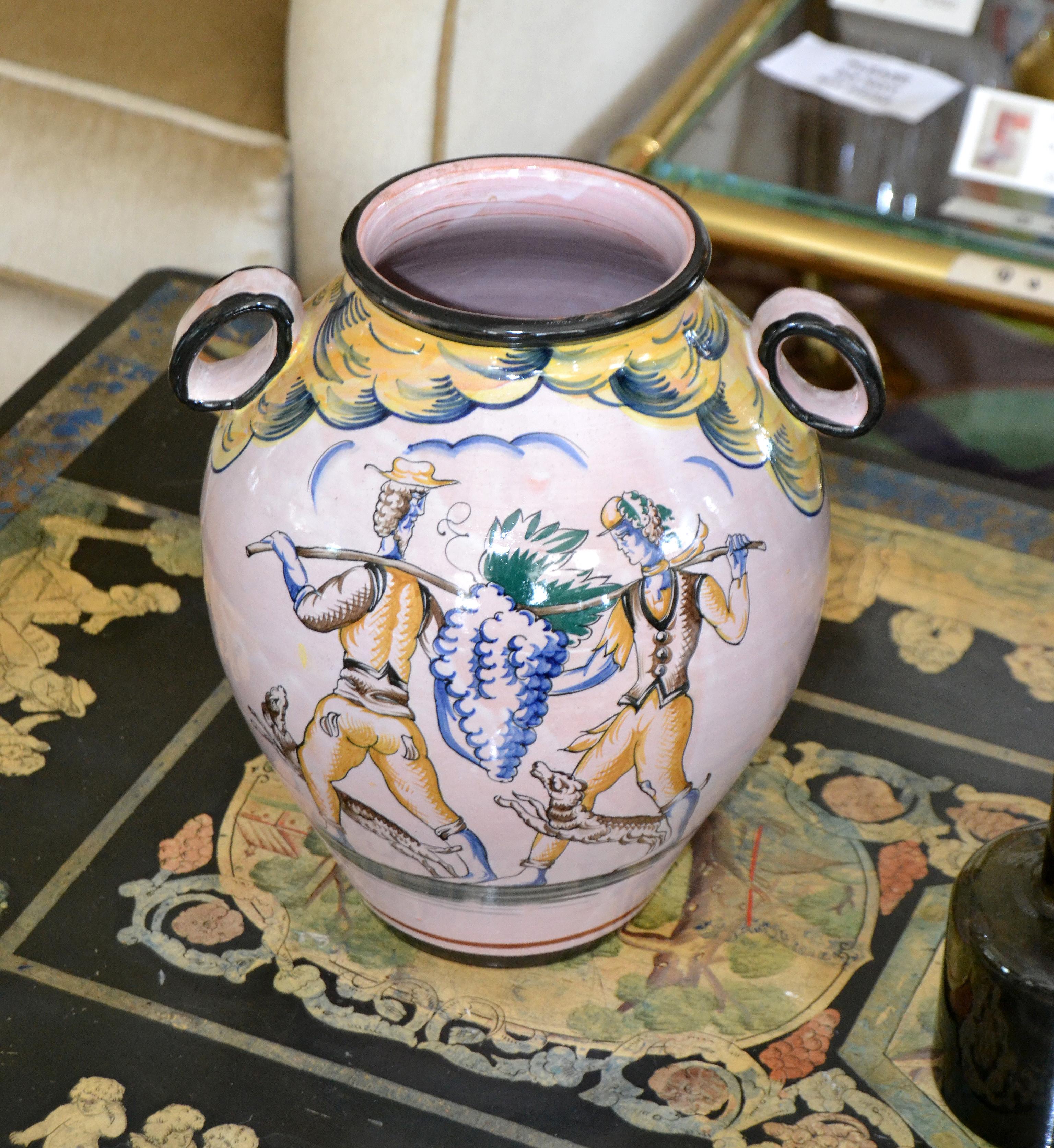 hand painted italian vase