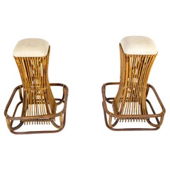 Handcrafted Rattan Outdoor Bar Stools by Tito Agnoli, Italy 1960s
