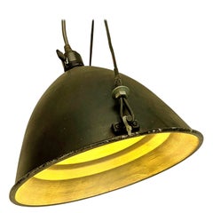 Italian Mid-Century Modern Industrial Chandelier with Aluminium Lampshade, 1970s