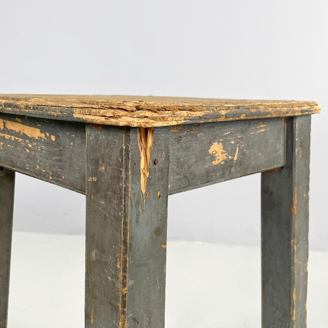 Italian mid-century modern industrial gray painted wooden stool, 1950s For Sale 6