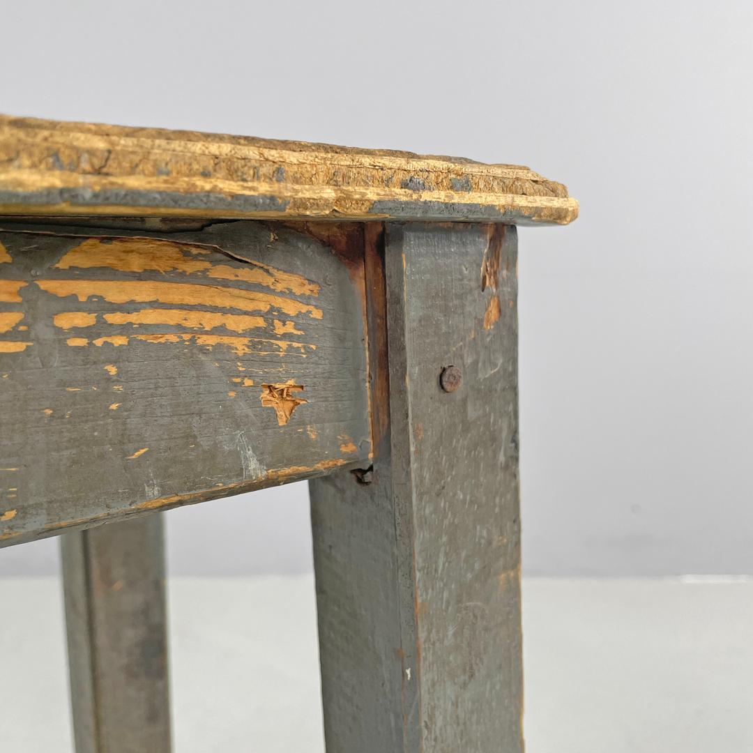 Italian mid-century modern industrial gray painted wooden stool, 1950s For Sale 7
