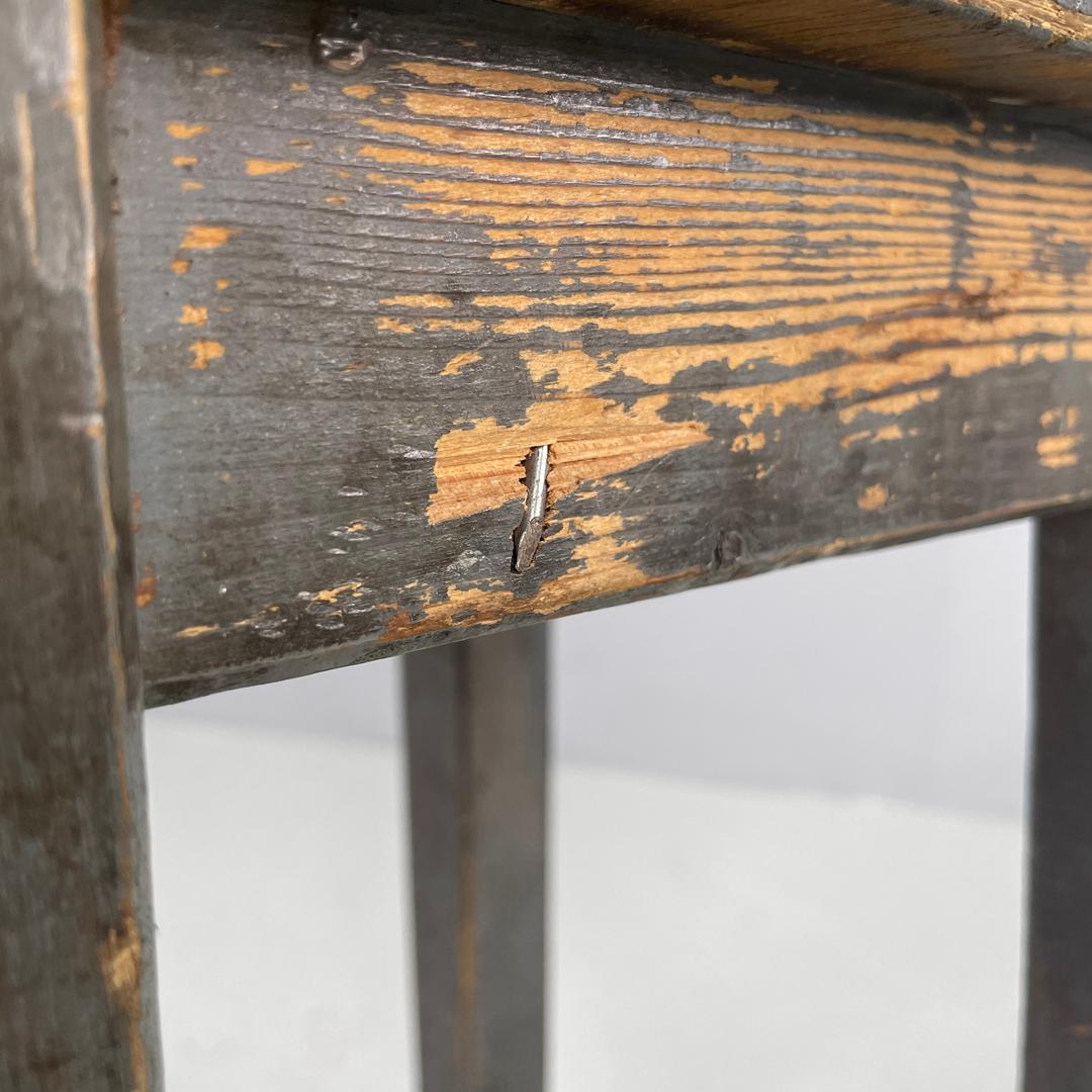 Italian mid-century modern industrial gray painted wooden stool, 1950s For Sale 8