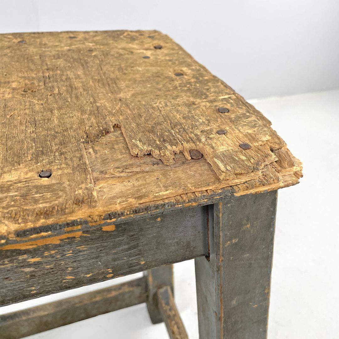 Italian mid-century modern industrial gray painted wooden stool, 1950s For Sale 10