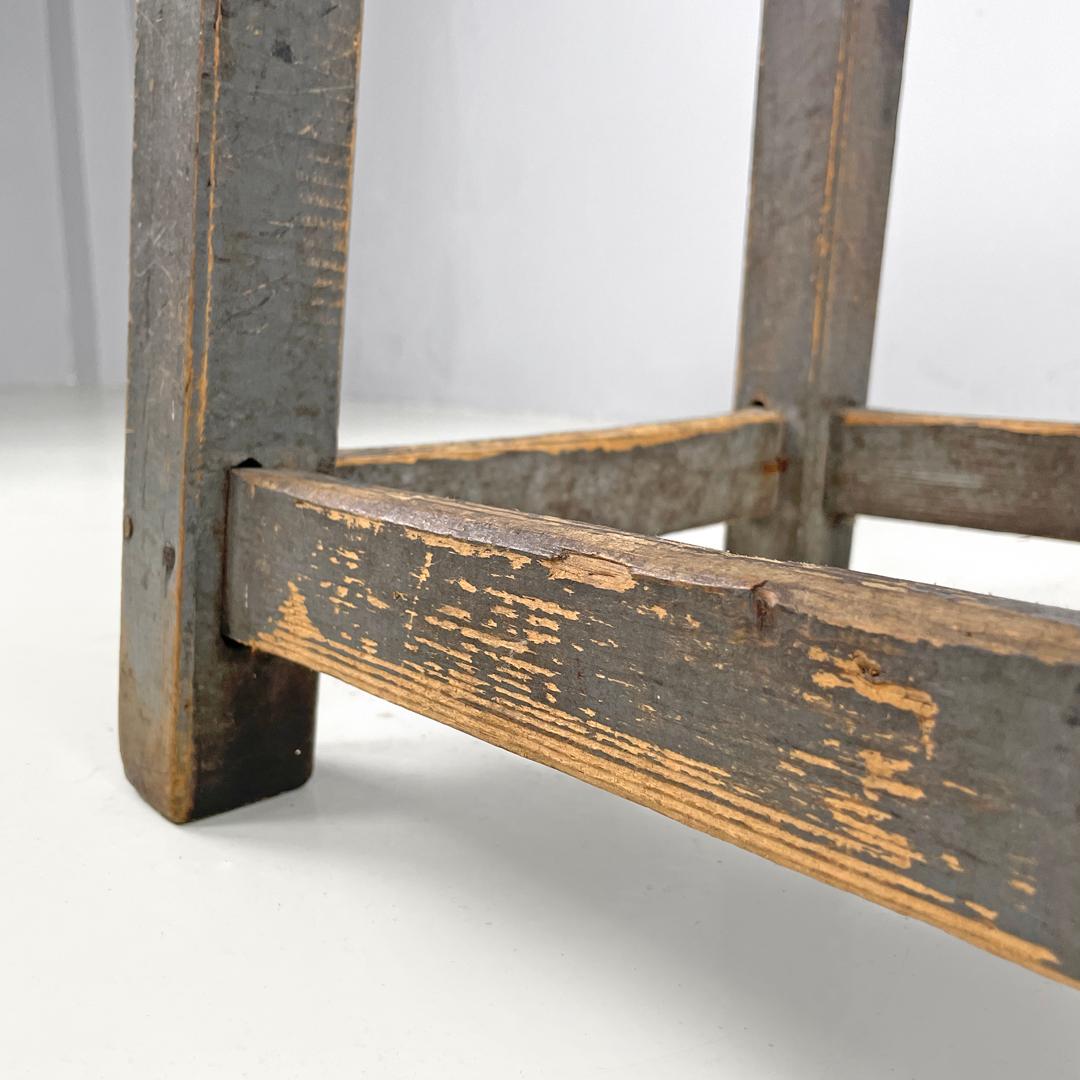 Italian mid-century modern industrial gray painted wooden stool, 1950s For Sale 15